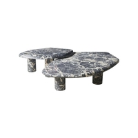 Table basse en marbre noir Newstar Natural Nior Grand Antique Maquina, socle en marbre