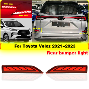 ไฟสะท้อนแสงกันชนหลังแบบ LED สำหรับ <span class=keywords><strong>Toyota</strong></span> <span class=keywords><strong>Veloz</strong></span> ปี 2021 <span class=keywords><strong>2022</strong></span> 2023 ไฟเตือนเบรกอัตโนมัติ ไฟเลี้ยวแบบไดนามิก อุปกรณ์ตกแต่งรถยนต์ 12V - Product Image 1