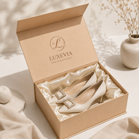 Boîte cadeau pour chaussures à talons hauts avec logo personnalisé, recyclable, pliable, fermeture magnétique, structure rigide, design d'emballage écologique