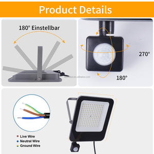Projecteur Mural LED IP67 à <span class=keywords><strong>Détecteur</strong></span> de Mouvement Économiseur d'Énergie, Capteur Radar <span class=keywords><strong>Extérieur</strong></span>, Induction Infrarouge pour Stade, <span class=keywords><strong>Garage</strong></span>, <span class=keywords><strong>Détecteur</strong></span> - Product Image 4