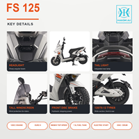 Scooter à essence moderne 125cc EURO 5, moto à essence avec pneus larges 120/70-12, transmission automatique CVT, scooter urbain 125cc