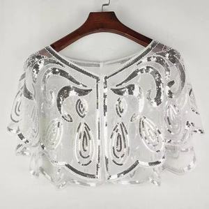 Bolero de Encaje Estampado con Lentejuelas para Mujer, Talla Única, Sexy, para Bodas, Fiestas de Verano, Accesorio de Vestir, Hecho de Poliéster - Product Image 4