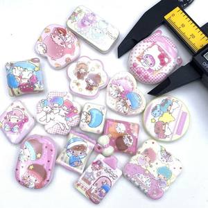 Accessoires de perles tendance en acrylique Gemini Star à trous traversants, imprimés recto-verso, série à thème, pour chaîne de téléphone, sac à main, pièces de bricolage - Product Image 2