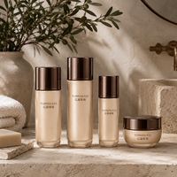 Bouteilles et pots de crème pour soins de la peau en verre or champagne avec logo personnalisé, 120 ml, 150 ml, 100 ml, 50 g, vides, vente en gros