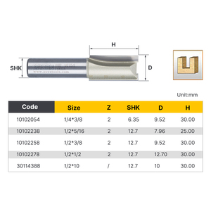 Arden 1/2 hai sáo thẳng cắt 1/4 đôi sáo gỗ khía bit CNC chế biến gỗ cắt tỉa Router bit - Product Image 6
