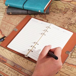 Custom Vintage A6 Refillable Leather Journal, Soft Cover Strap Notebook for Business <b>Diary</b>, Travel Planner and Promotional Gifts - Product Image 3