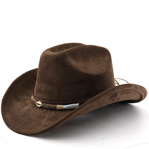 Cappelli da Cowboy Unisex in Poliestere Stile Western Americano, Casual Business, per Esterni, a Tesa Larga, Stile Long Horn Cattleman, Per Tutte le Stagioni - Product Image 1