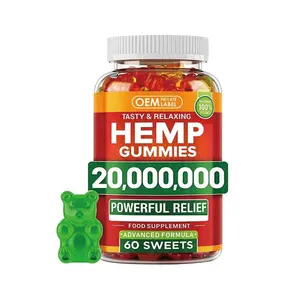 2024 panas OEM rami Gummies permen suplemen kesehatan kecemasan rasa sakit penghilang stres dan lebih baik tidur Hemp ekstrak minyak permen Gummy