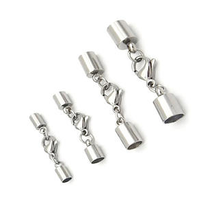 10 adet delik 1-6mm paslanmaz çelik ıstakoz kanca deri kıvrım sonu Caps İpucu klipsler bağlantı DIY bilezik yapımı toptan - Product Image 4