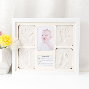 Cadre de miroir en bois massif à faire soi-même pour empreintes de mains et de pieds de bébé, souvenir de <span class=keywords><strong>naissance</strong></span>, <span class=keywords><strong>empreinte</strong></span> de paume, <span class=keywords><strong>empreinte</strong></span> de pied, design moderne imperméable - Product Image 4