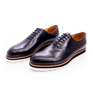 Chaussures en cuir véritable pour hommes de luxe 2022, chaussures habillées décontractées à lacets pour hommes, pour mariage et soirée - Product Image 3