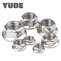 Écrous à bride hexagonale personnalisés YUDE M3-M12 en acier inoxydable 304, à denture dentelée, verrouillage automatique, DIN6923