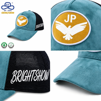 Gorras Trucker Personalizadas con Diseño de Bloques de Color, Parche de Logotipo en Gamuza Suave Premium y Malla Trasera, para Uso Casual al Aire Libre Unisex