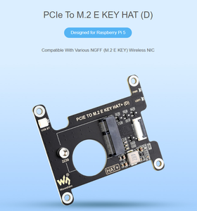 Adaptador PCIe a M.2 E KEY HAT (D) para Raspberry Pi 5, Compatible con Varias Tarjetas de Red Inalámbricas NGFF (M.2 E KEY), Conexión USB Bluetooth - Product Image 2
