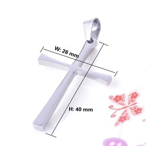 316L Stainless Steel Silver and Gold Color <b>Cross</b> <b>Pendant</b> Necklace Accessory for Women <b>Men</b> Simple Punk Hip Hop Jewelry Gift - Product Image 4