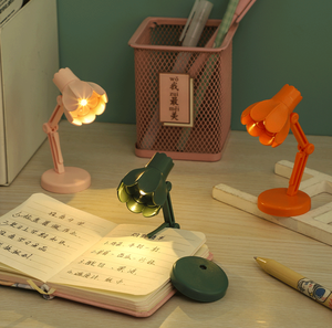 מנורת ספר מיני פרח קליפ עם סוללת כפתור, 6 סגנונות-אור ללא ידיים לספרים, מיטות מתכת, לוקרים - Product Image 5