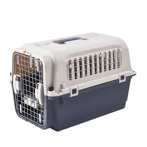 Aprobado por la aerolínea portátil de plástico grande para mascotas, perros, gatos, transporte aéreo, jaula, caja de envío para mascotas