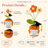 Tanaman Pot Kering BH Tulip Sunflower 5 Tangkai, Barang Impor, Boneka Rajutan Tangan, Bunga Plush, Memberikan Kesan Positif dan Menyegarkan