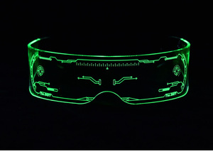 Cool Cyberpunk 7 Color LED Light Gafas de sol UV400 Clear Brown Grey Futuristic Nightlife Visor Gafas Rezz Visor <span class=keywords><strong>Robocop</strong></span> Style - Product Image 4