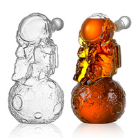 Ensemble de carafe à whisky en verre borosilicate haut de gamme fait à la main, statues d'astronautes, bouteille de whisky, sculpture d'astronaute, bouteille pour cadeau