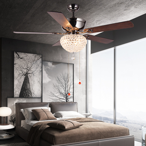 Customized Design Crystal Lamp <strong>Pull</strong> Chain Control Modern Decorative Lighting Ceiling Fan With <strong>Light</strong> - Product Image 4
