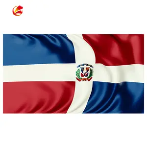 משי מסך ארבעה צבע הדפסת הרפובליקה הדומיניקנית המדינה לאומי דגל