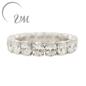 Anillo de Boda de Platino PT900 con Diamante Ovalado Cultivado en Laboratorio de UM Jewelry, Venta al por Mayor para Uso Diario Unisex/Hombres/Mujeres, Estilo Minimalista - Product Image 1