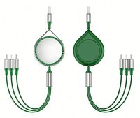 Câble de charge rapide multi-USB 3 en 1, chargeur rétractable unidirectionnel avec port Type C Micro USB, compatible avec les smartphones