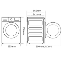 10 kg DD Inverter Washer and Dryer Combo Washing Machine With English Panel SKYWORTH for Home Use