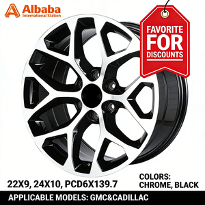 Nouvelles <span class=keywords><strong>jantes</strong></span> en alliage flocon de neige noires 2026 de 20 à 28 pouces 6x139.7 pour Chevrolet Silverado 1500 GMC Denali Cadillac Escalade - Product Image 4