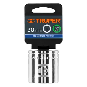 BOX 6 <b>30mm</b> <b>Socket</b>, 12 Points, 1/2" Drive, TRUPER - Product Image 4
