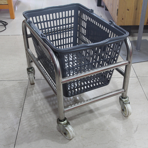 Base de panier de supermarché en métal avec poulie pour panier de courses - Product Image 2