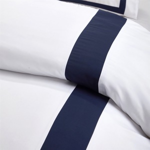 Hotel White 3pcs Textiles Patchwork White with <strong>Navy</strong> Polyester Fabric Bedding <strong>Sets</strong> <strong>Duvet</strong> Cover <strong>Set</strong> Wholesaler - Product Image 3