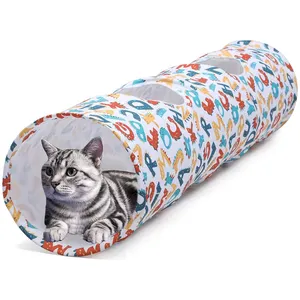 Túnel de tecido para animais de estimação, donut grande luxuoso lavável para gatos, cabelo liso de fábrica, para casa de escape