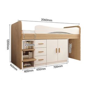 Lit superposé nordique à couchage élevé avec bureau <span class=keywords><strong>d</strong></span>'<span class=keywords><strong>angle</strong></span> et tiroir de rangement meubles de chambre <span class=keywords><strong>d</strong></span>'enfants vente populaire - Product Image 6