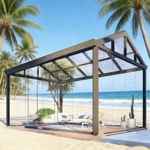 Solárium Rectangular <span class=keywords><strong>de</strong></span> Aluminio <span class=keywords><strong>3x3</strong></span> 4x4 5x5m, Cristal Panorámico, Resistente a la Intemperie, Pabellón <span class=keywords><strong>de</strong></span> Jardín, Pérgola - Product Image 5