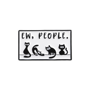 Stylish Custom Black Humor Boo Ghost Quotes Brooch Hard Enamel <b>Hand</b>-<b>Cast</b> Metal Craft with 'I Think I'm Dead I'm Ok Now' Design - Product Image 5