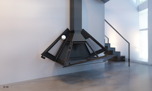 Cheminée suspendue moderne à flamme réelle, verre transparent, chauffage de villa, poêle à <span class=keywords><strong>bois</strong></span> autoportant, <span class=keywords><strong>insert</strong></span> en plaque d'acier - Product Image 3