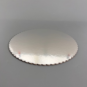 Plateau à gâteau rond SunShine Factory, plateaux à gâteau ondulés rigides, supports pour gâteaux de 4, 6, 8, 10, 12 pouces, plateau à gâteau doré - Product Image 1