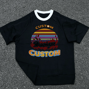 เสื้อยืดคอกลมแขนสั้นผู้ชายลายพิมพ์ดีไซน์เองสไตล์ลำลองผ้าฝ้าย - Product Image 1