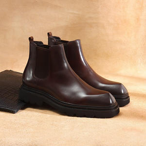 Bottes montantes classiques et polyvalentes en cuir véritable pour homme, imperméables et antidérapantes, idéales pour l'extérieur et le travail – Nouvelle collection automne-hiver - Product Image 3