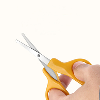 Ciseaux de sécurité pour bébé nouveau-né en acier inoxydable, tête ronde, ciseaux faits à la main pour enfants, ciseaux pour le soin des ongles
