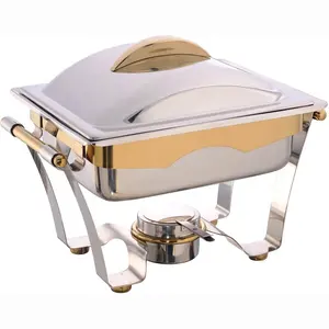 Kitchen equipment tools buffet utnesils half size gold chaffing dish golden chafing dish