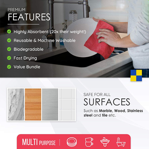 Paño de cocina absorbente Paño de mano Paños de limpieza reutilizables ecológicos - Product Image 2