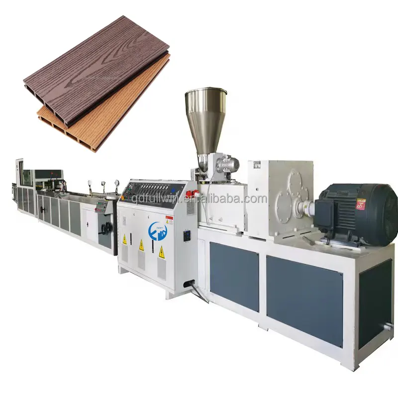 Outdoor PE WPC Floor Board Extruder Double-side Embossed Fence Extrusion Line Recycled Plastic Wood Composite Profiles Machine