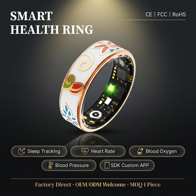 New Arrival Men's Women's Smart Ring Ip68 Waterproof Sleep Tracker Heart Rate Fitness 3-5 Days Battery Life App Control