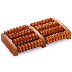 Logo kustom berbagai pemijat kaki kayu rol pemijat kaki ganda untuk rileks meringankan nyeri tumit <span class=keywords><strong>Plantar</strong></span> Fasciitis - Product Image 4