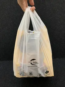 Polyemat Eco-friendly PVA Bolsas Hidrodolubles Solubag Hot Water Soluble Dissolvable Biodegradable T-shirt Carrying Bags