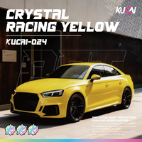 Film de protection de voiture en PVC PET jaune fluorescent brillant, jaune cristal, haute visibilité, couleur de sécurité, film vinyle pour carrosserie automobile