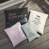 Grand sac postal d'emballage de vêtement postal par courrier imprimé noir mat avec LOGO personnalisé